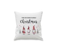 Personalised Gonk Family Christmas Cushion Personalised Memento Company White 40cm x 40cm