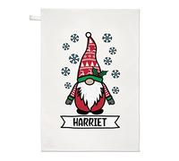Personalised Gonk Gnome Red Santa Festive Christmas Tea Towel Dish Cloth
