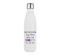 Personalised Good Luck with Your Exams, add 'Any Name' You've got This Gift, 17 OZ Double Walled Insulated Stainless Steel Cola Bottle. (White)