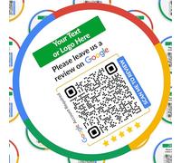 Personalised Google Review Stickers Labels, Circle Stickers, customised, Custom MyBusiness Google Pages, Google Places Stickers for Review Collection. Various Sizes, Semi Finish (37mm Circles)