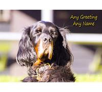 Personalised Gordon Setter Dog Greeting Card (Birthday, Mothers Day, Fathers Day, Christmas, Blank) - Custom Card for Him Her Male Female Family Kids