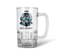 Personalised Gorilla Gamer Gaming Design for 18th 21st 30th 40th Birthday 20oz Pint Glass Beer Mug Stein Tankard - Dishwasher Safe (Print with Handle on Right, No Gift Box)