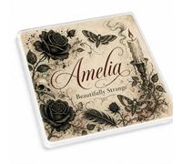 Personalised Gothic Coaster Beautifully Strange Dark Victorian Gift