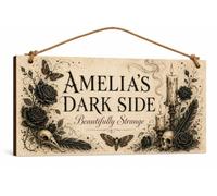 Personalised Gothic Name Plaque Victorian Dark Bloom Wall Sign