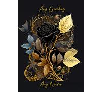 Personalised Gothic Rose Flower Colourful Art Fantasy Greeting Card (Birthday, Mothers Day, Fathers Day, Christmas, Blank) Design 90 - Custom Card for Him Her Male Female Family Kids