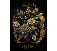Personalised Gothic Rose Flower Colourful Art Fantasy Greeting Card (Birthday, Mothers Day, Fathers Day, Christmas, Blank) Design 89 - Custom Card for Him Her Male Female Family Kids