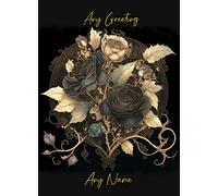 Personalised Gothic Rose Flower Colourful Art Fantasy Greeting Card (Birthday, Mothers Day, Fathers Day, Christmas, Blank) Design 87 - Custom Card for Him Her Male Female Family Kids
