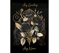 Personalised Gothic Rose Flower Colourful Art Fantasy Greeting Card (Birthday, Mothers Day, Fathers Day, Christmas, Blank) Design 88 - Custom Card for Him Her Male Female Family Kids
