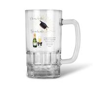 Personalised Graduation Beer Glass Stein Mug Pint Tankard, 'Cheers to the Graduate' Design, Dishwasher Safe