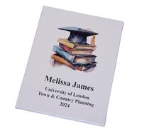 Personalised Graduation Certificate Holder, Linen Cover, Photo Space, A4 Size (Books and Hat)