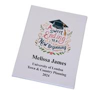 Personalised Graduation Certificate Holder, Linen Cover, Photo Space, A4 Size (New Beginning)