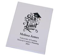 Personalised Graduation Certificate Holder, Linen Cover, Photo Space, A4 Size (Sky Is The Limit)