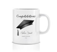 Personalised Graduation Gift Mug - Custom Coffee Cups, Congratulations Present for University Graduates - 11oz White Ceramic Mug