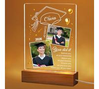 Personalised Graduation Gifts for Women Him Her 2026 Graduation Decorations Collage Photo Frame Class of 2026 Night Light with Photo Masters Degree Graduation Gifts (Design 3)