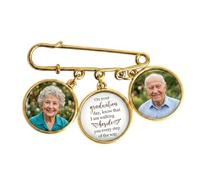 Personalised Graduation Memorial Photo Charm Pin - Custom Photo Lapel Pin for Gown & Tassel - Memorial Graduation Gift for Him Her, In Loving Memory of Mum Dad Grandma Grandad (Style01)