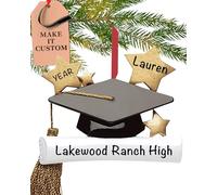 Personalised Graduation Ornament Class of 2025 - Fast & Free 24h Customisation - High School Senior Christmas Ornaments for Tree - Custom Gift Wrapped Grad Cap Keepsake for Graduates