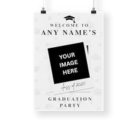 Personalised Graduation Party Sign - Instant Picture: Custom Name, Year & Photo Print | Celebration Welcome Poster | Graduation Party Decor