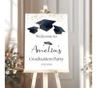 Personalised Graduation Party Welcome Sign Board Class of 2025 Grad Party Decorations Keepsake Gift A1,A2,A3 (Design 3)