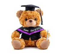 Personalised Graduation Teddy Bear 2024, Graduation Gifts for Him & Her with Text, Name or Date, Graduation Bear as Personalised Graduation Gifts for Girls/ Boys Graduation Day 2024 (8-IN-Text)