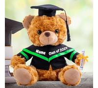 Personalised Graduation Teddy Bear 2025, Graduation Gifts for Him & Her with Text, Brown Graduation Bear as Personalised Kindergarten College Graduation Gift for Girls/Boy Graduation Day (10IN-Text)