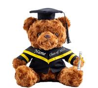 Personalised Graduation Teddy Bear 2025, Graduation Gifts for Him & Her with Text, Graduation Bear as Personalised Kindergarten College Graduation Gifts for Girls/Boy Graduation Day 2025 (10IN-Text)