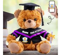 Personalised Graduation Teddy Bear, Graduation Gifts for Him & Her with Text+ Photo, 2025 Graduation Bear as Personalised Kindergarten College Graduation Gifts for Graduation Day (10IN-Text+Photo)