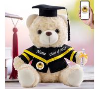 Personalised Graduation Teddy Bear, Graduation Gifts for Him/ Her with Text+ Photo, Graduation Bear as Personalised Kindergarten College Graduation Gifts for Graduation Day 2025 (8-IN-Text+Photo)