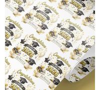 Personalised Graduation Wrapping Paper Class of 2026 - Any Name Gift Wrap - Graduation Gift Paper for School College University - Rolled & Tracked Delivery (4mt)