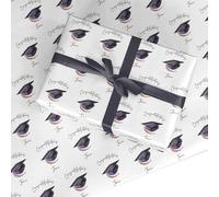 Personalised Graduation Wrapping Paper Custom Gift Wrap - Congratulations Graduate Grad - For Him Her Womens Mens University Uni | Mortar Board Hat Design - 3 Sheets (50cm x 65cm each)