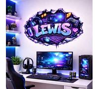 Personalised Graffiti Brick Teenage Gaming Wall Art Sticker, Graphics, Decals,ng5 (45cm x 30cm)