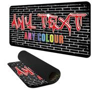 Personalised Graffiti Text Gaming Mat Custom Text Desk Pad - Urban Brick Boys Girls Street Art Computer Accessory