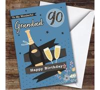 Personalised Grandad 90th Birthday Card Champagne | Personalised Birthday Card For Grandad, Him, 90th, Alcohol, Milestone Birthdays