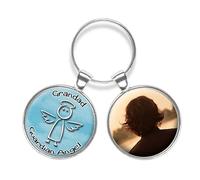 Personalised Grandad Guardian Angel Keyring Photo Double Pendant Memorial Gift R318