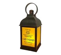 Personalised Grandad In Loving Memory Graveside Lantern Gift With Flame Effect