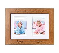 Personalised Grandchildren Double Wooden Photo Frame Gift