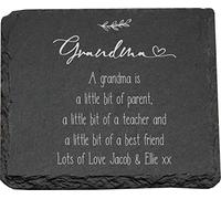 Personalised Grandma Sentiment Gift Slate Stone Drink Coaster