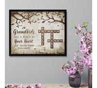 Personalised Grandparent Canvas Prints Sign Custom 1-10 Name Grandkids Fill A Place In Your Heart You Never Knew Was Empty Canvas Poster Frame Wall Art Decor Family Gifts Birthday (style 6)