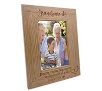 Personalised Grandparents Love Heart Engraved Portrait Photo Frame Gift (4 x 6 Inch)