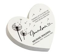 Personalised Grandson Graveside Memorial Heart Remembrance Plaque Ornament