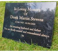 Personalised Granite Memorial Plaque, Engraved, 29x21cm, Gold Lettering, Crematorium, Grave Marker, Garden Memorial