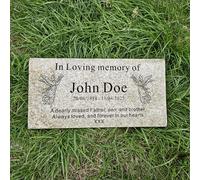 Personalised Granite Memorial Plaque, Engraved,Headstone, Crematorium, Grave, Garden Memorial Plaque, Memorial stone, Garden Memorial Stone, (Yellow(30mm Thickness))