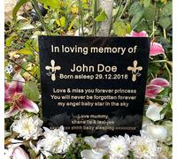 Personalised Granite Memorial Plaque, Engraved,Headstone, Crematorium, Grave, Garden Memorial Plaque, Memorial stone, Garden Memorial Stone, (Black (10mm Thickness))