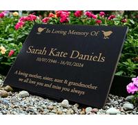 Personalised Granite Memorial Plaque Robin, Engraved, 29x21cm, Gold Lettering, Crematorium, Grave Marker, Garden Memorial