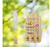 Personalised Granny's Reasons To Bee Happy Memorial Wind Chimes Custom Name Wind Chimes Unique Mother's Day Birthday Xmas Decor Gift For Grandma (style 2)