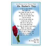 Personalised Grave Card to My Dearest Dad on Fathers Day - A Laminated Memorial Marker Featuring a Bereavement Poem
