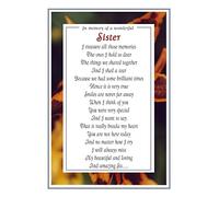 Personalised Grave Card to My Sister - Includes Fixing Stake - A Laminated Memorial Marker Featuring a Poem by Impish Odes