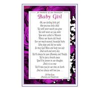 Personalised Grave Card to Our Baby Girl Born Sleeping - Includes Fixing Stake - A Laminated Memorial Marker by Impish Odes
