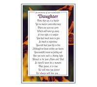 Personalised Grave Card to Our Daughter from Mum and Dad - Includes Fixing Stake - A Laminated Memorial Marker Featuring a Poem by Impish Odes
