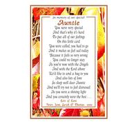 Personalised Grave Card to Our Special Auntie - Includes Fixing Stake - A Laminated Memorial Marker Featuring a Bereavement Poem