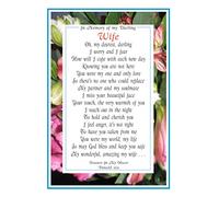 Personalised Grave Card to Your Darling Wife - Includes Fixing Stake - A Laminated Memorial Marker with a Bereavement Poem by Impish Odes